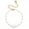 Bracelet acier inoxydable perles Doré