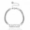 Bracelet acier inoxydable chaîne maille "AMOUR" Argenté