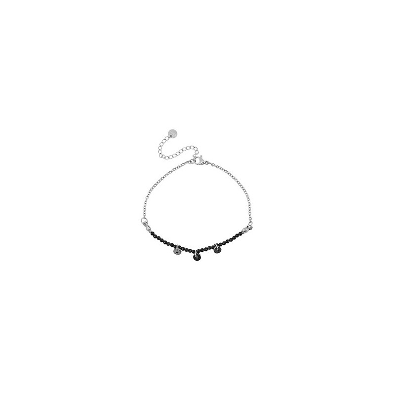 Bracelet acier inoxydable Argenté-noir