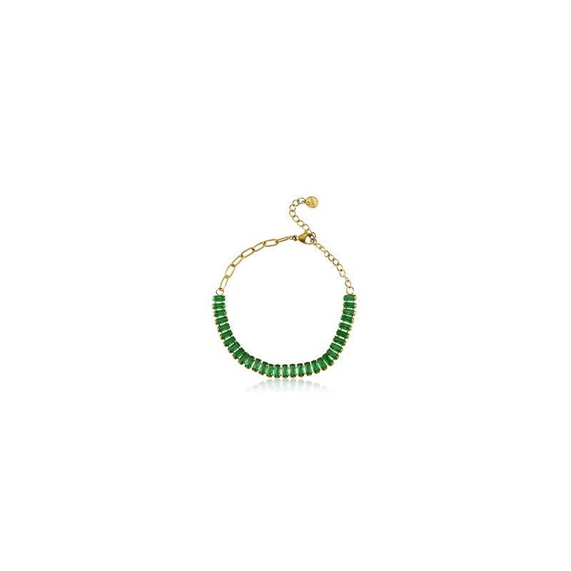 Bracelet acier inoxydable Doré-vert