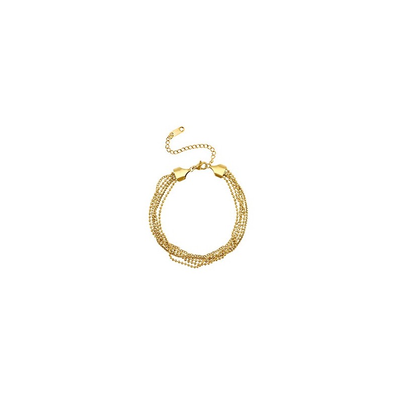 Bracelet acier inoxydable multiple rangs Doré