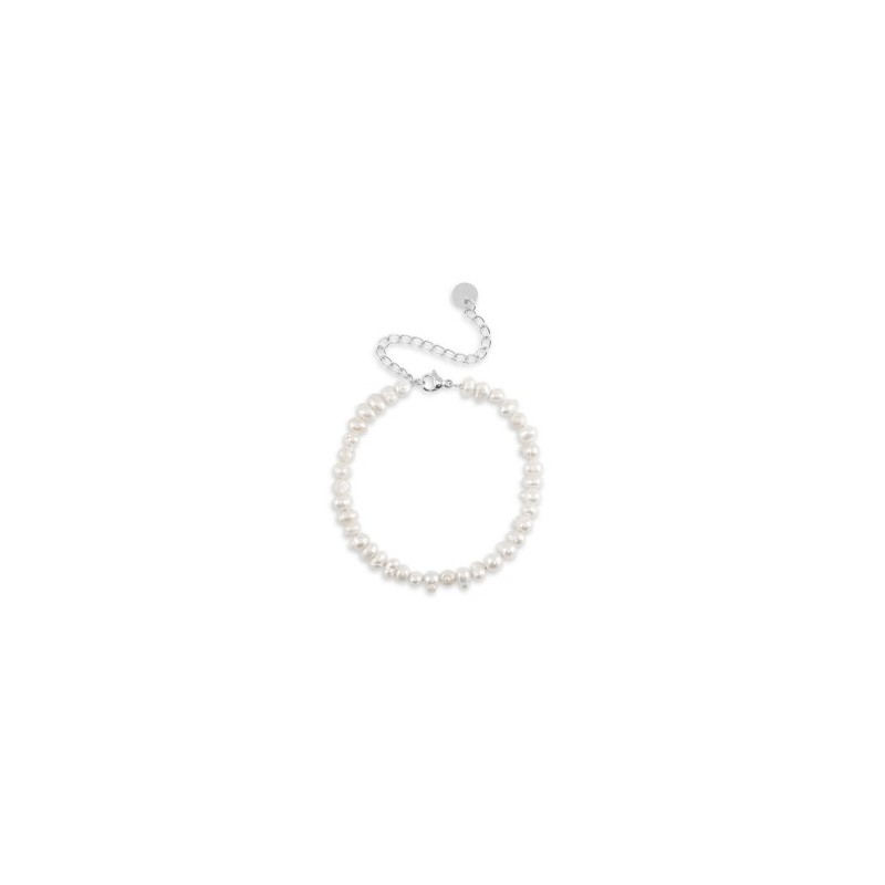 Bracelet acier inoxydable perles Argenté