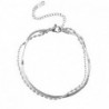 Bracelet acier inoxydable duo rangs Argenté