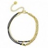 Bracelet acier inoxydable duo rangs Doré-noir