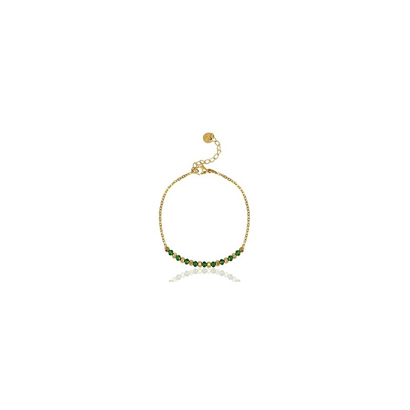 Bracelet acier inoxydable Bleu émeraude-doré