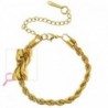 Bracelet acier inoxydable torsadé Doré