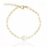 Bracelet acier inoxydable perle Doré