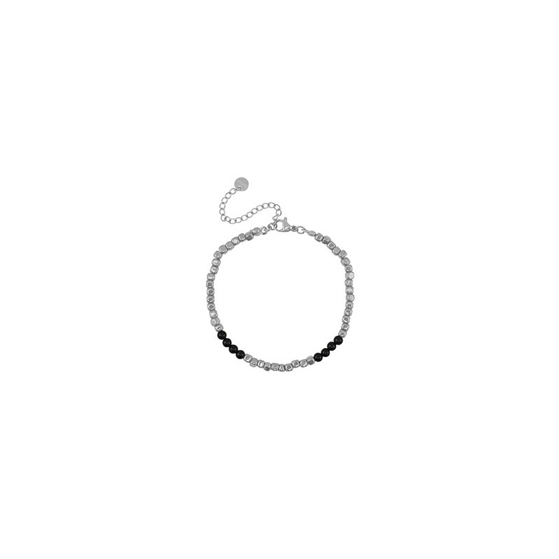 Bracelet acier inoxydable Argenté-noir