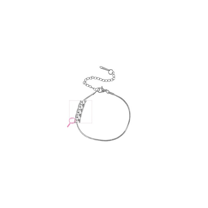 Bracelet acier inoxydable Argenté