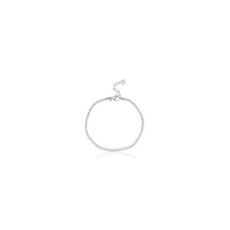 Bracelet acier inoxydable Argenté-cristal