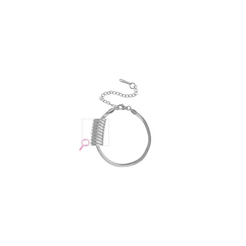 Bracelet acier inoxydable serpentine Argenté