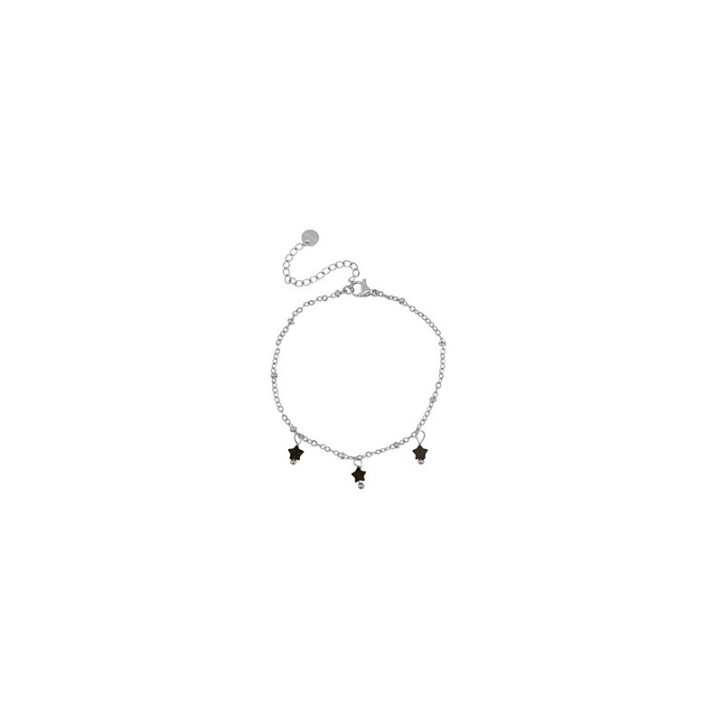Bracelet acier inoxydable étoile Argenté-noir