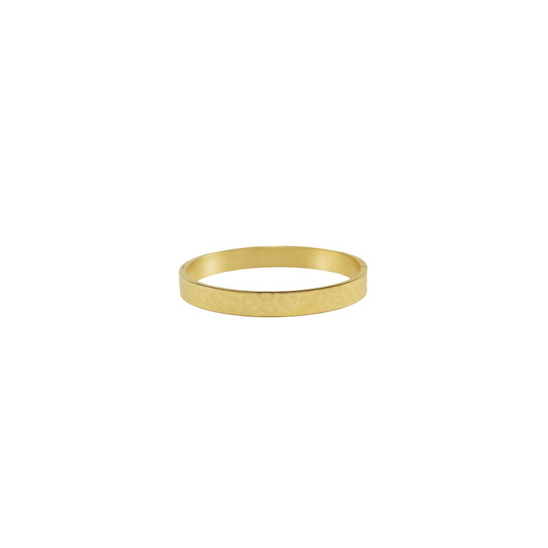 Bracelets en acier inox imprimé léopard doré - LeyaBijoux.com