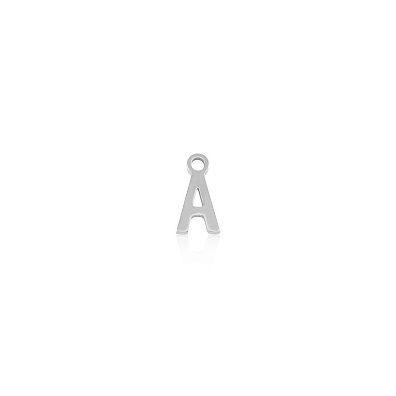 Breloques en acier Inox alphabet lettre A Argenté - Leyabijoux.com