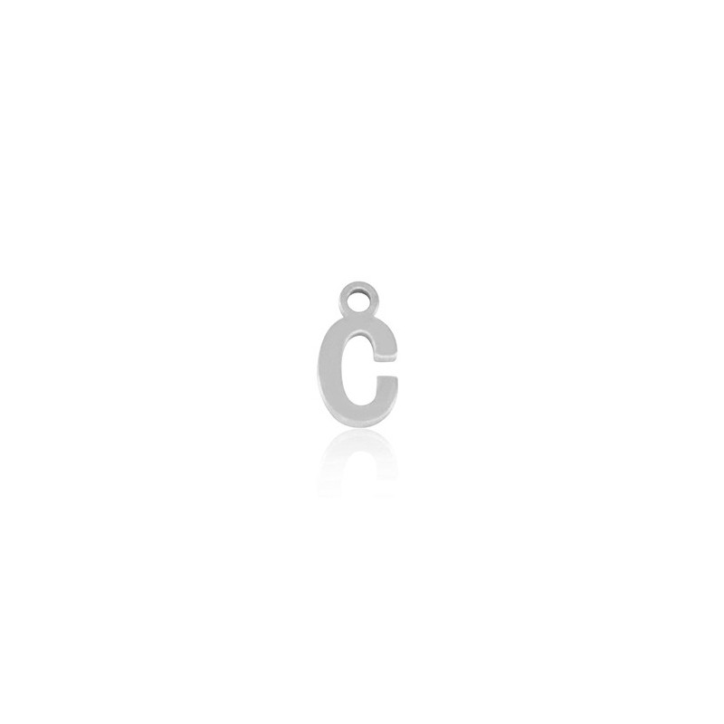 Breloques en acier Inox alphabet lettre C Argenté - Leyabijoux.com
