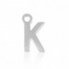 Breloques en acier Inox alphabet lettre K Argenté - Leyabijoux.com