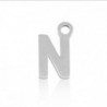 Breloques en acier Inox alphabet lettre N Argenté - Leyabijoux.com