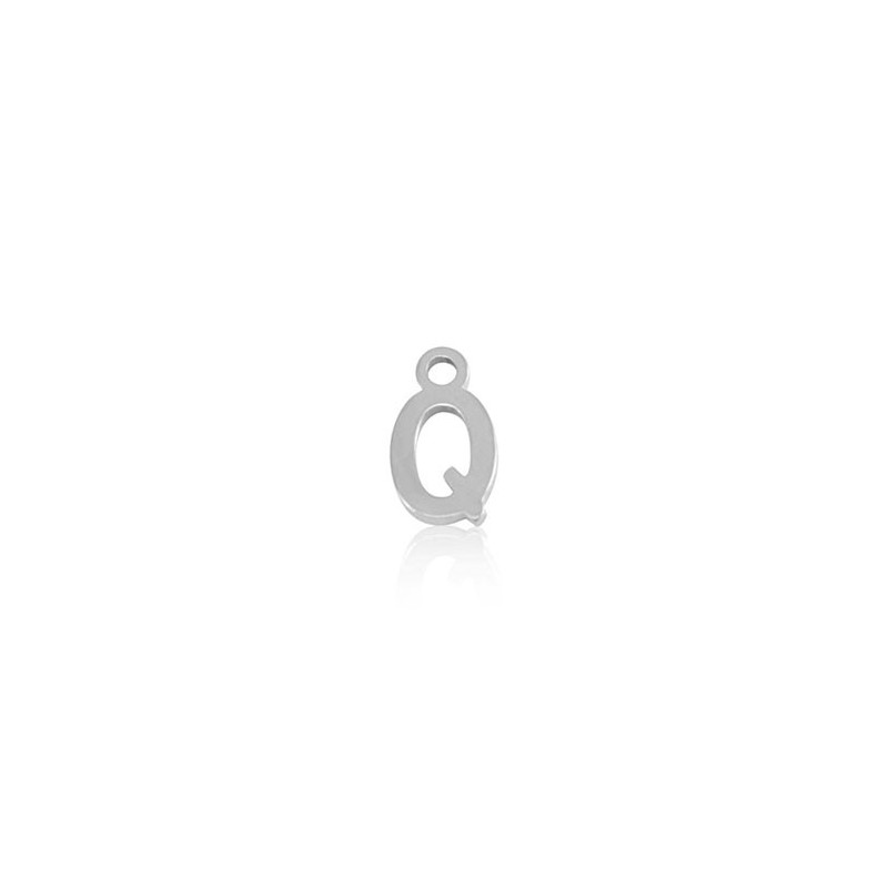 Breloques en acier Inox alphabet lettre Q Argenté - Leyabijoux.com