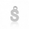 Breloques en acier Inox alphabet lettre S Argenté - Leyabijoux.com