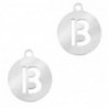 Breloques en acier inox alphabet lettre B médaillon rond 10mm Argenté - Leyabijoux.com