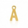 Breloques en acier Inox alphabet lettre A Doré acier inoxydable - Leyabijoux.com