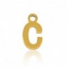 Breloques en acier Inox alphabet lettre C Doré acier inoxydable - Leyabijoux.com