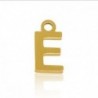 Breloques en acier Inox alphabet lettre E Doré acier inoxydable - Leyabijoux.com
