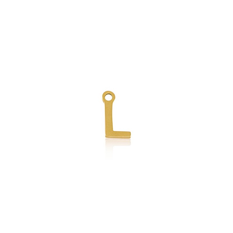 Breloques en acier Inox alphabet lettre L Doré acier inoxydable - Leyabijoux.com