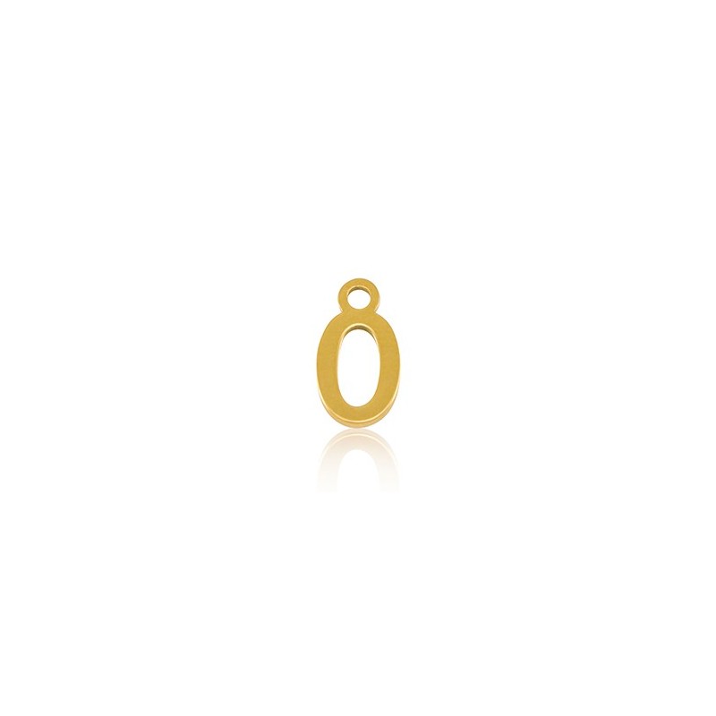 Breloques en acier Inox alphabet lettre O Doré acier inoxydable - Leyabijoux.com