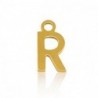 Breloques en acier Inox alphabet lettre R Doré acier inoxydable - Leyabijoux.com