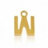 Breloques en acier Inox alphabet lettre W Doré acier inoxydable - Leyabijoux.com