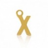 Breloques en acier Inox alphabet lettre X Doré acier inoxydable - Leyabijoux.com