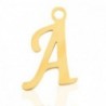 Breloques alphabet lettre A calligraphie Doré acier inoxydable - Leyabijoux.com