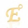 Breloques alphabet lettre E calligraphie Doré acier inoxydable - Leyabijoux.com