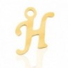 Breloques alphabet lettre H calligraphie Doré acier inoxydable - Leyabijoux.com