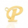 Breloques alphabet lettre P calligraphie Doré acier inoxydable - Leyabijoux.com