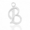 Breloques alphabet lettre B calligraphie Argenté acier inoxydable - Leyabijoux.com