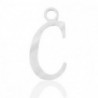 Breloques alphabet lettre C calligraphie Argenté acier inoxydable - Leyabijoux.com