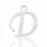Breloques alphabet lettre D calligraphie Argenté acier inoxydable - Leyabijoux.com
