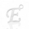 Breloques alphabet lettre E calligraphie Argenté acier inoxydable - Leyabijoux.com