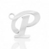Breloques alphabet lettre P calligraphie Argenté acier inoxydable - Leyabijoux.com