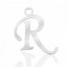 Breloques alphabet lettre R calligraphie Argenté acier inoxydable - Leyabijoux.com