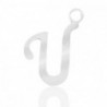 Breloques alphabet lettre U calligraphie Argenté acier inoxydable - Leyabijoux.com