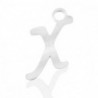 Breloques alphabet lettre X calligraphie Argenté acier inoxydable - Leyabijoux.com