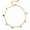 Chaines de cheville acier inoxydable pierre Doré-multicolore