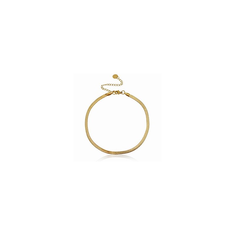 Chaines de cheville acier inoxydable jaseron maillons serpentine Doré