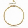 Chaines de cheville acier inoxydable jaseron maillons serpentine Doré