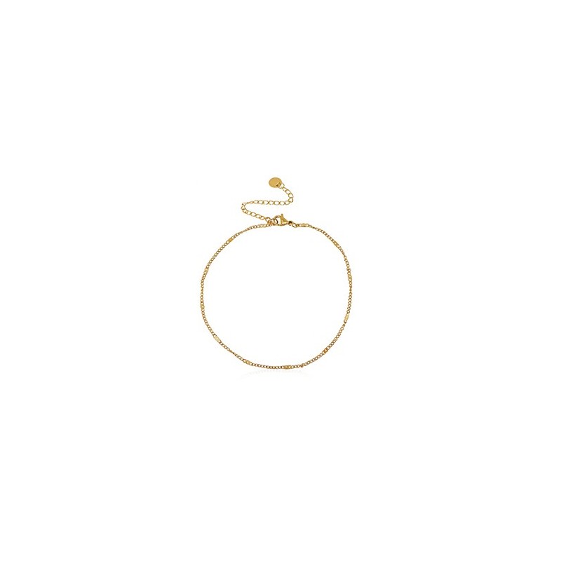 Chaines de cheville acier inoxydable jaseron maillons Doré