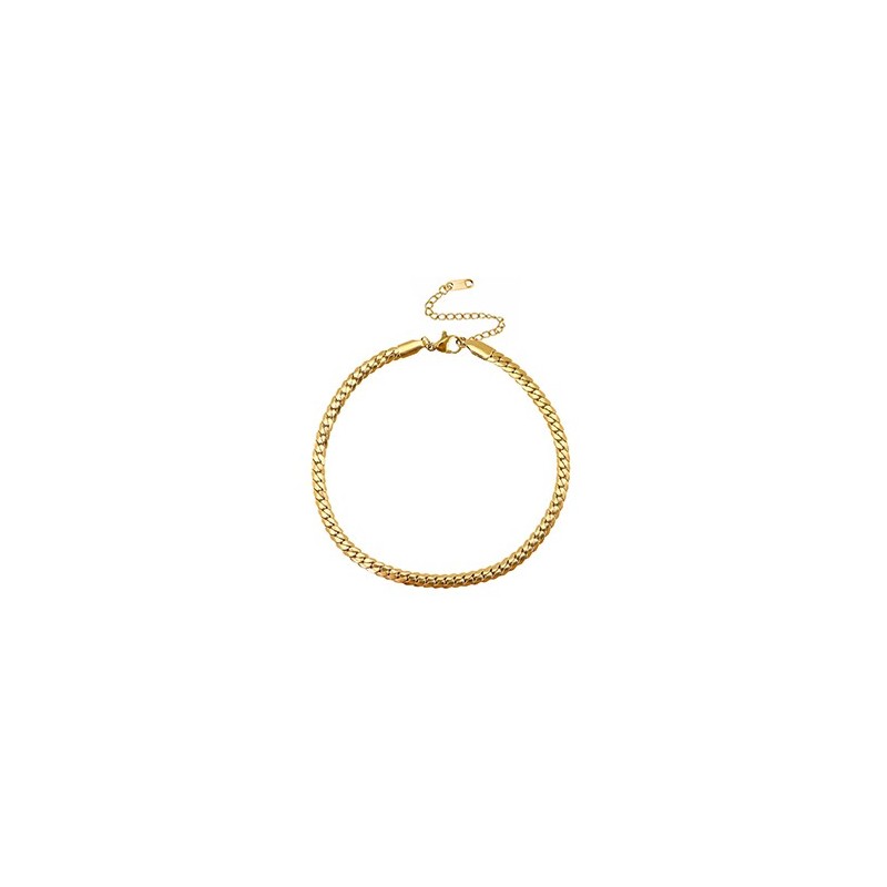 Chaines de cheville acier inoxydable chaîne maille serpentine Doré