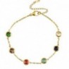 Chaines de cheville acier inoxydable cristal Doré